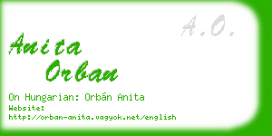 anita orban business card