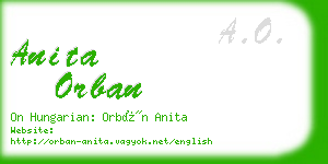 anita orban business card